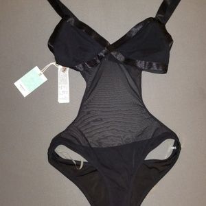 Black Mesh Monokini